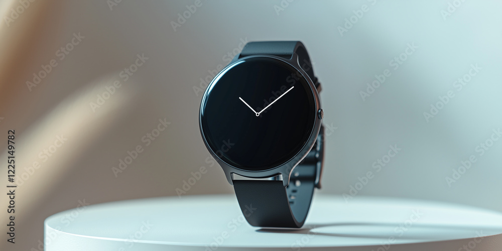 Poster sleek and modern smartwatch with minimalist design on display
