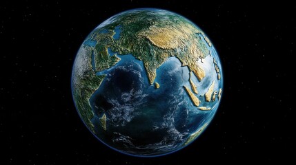 Digital globe, trade network highlighted, 3D illustration. 