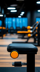 Obraz premium Modern gym interior with focus on workout equipment during training session in bright atmosphere