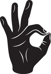 Okay OK or ring hand gesture sign flat vector icon