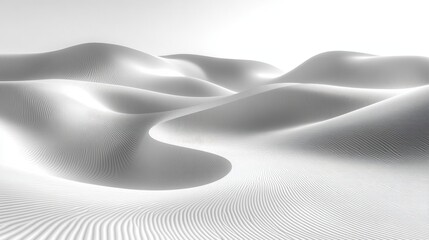 Grayscale Desert Landscape with Rolling Sand Dunes