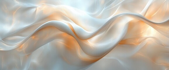 Obraz premium Cream and White Draped Fabric Texture Background