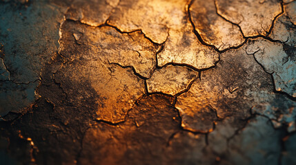 Fototapeta premium Close-up of oxidized metallic surface with vibrant rust and intricate textures. Industrial and abstract.