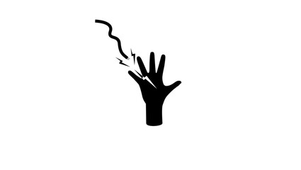 high voltage electric shock, black isolated silhouette