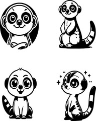 meerkat ,meerkat vector set, meerkat set
