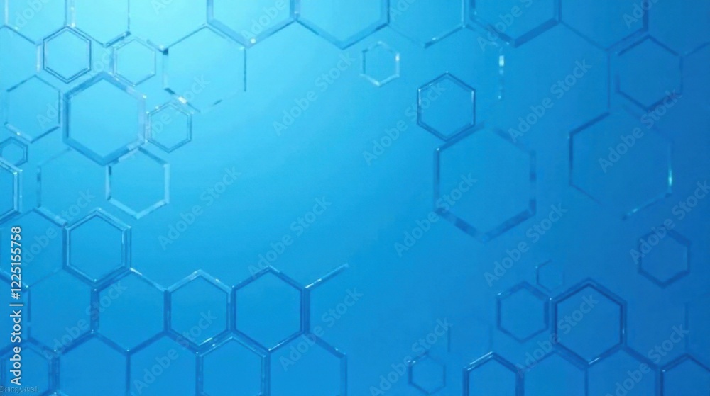 Wall mural abstract blue hexagon pattern background image a seamless repeating design featuring interlocking ge