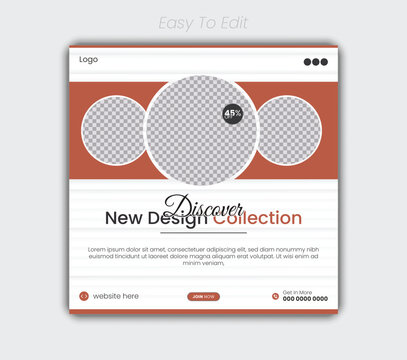 Corporate business poster and fashion social media post design template	