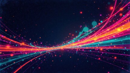 Obraz premium Abstract Vibrant Trails of Light and Energy Flowing Through a Dark Expanse, Creating a Dynamic and Evocative Visual Experience