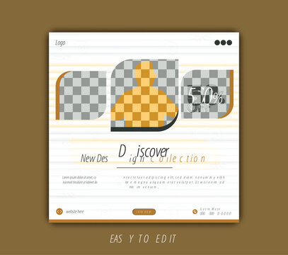 Corporate business poster and fashion social media post design template	