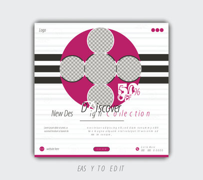 Corporate business poster and fashion social media post design template	