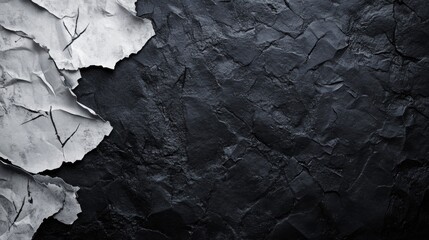 Textured Black and White Background with Crumpled Paper Layers