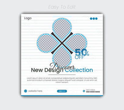 Corporate business poster and fashion social media post design template	