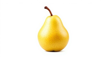 Juicy Yellow Pear Fruit Isolated on White Background