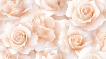Elegant soft peach roses seamless pattern for floral backgrounds and wedding designs