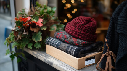 Naklejka premium Stylish Winter Clothing Store Window Display