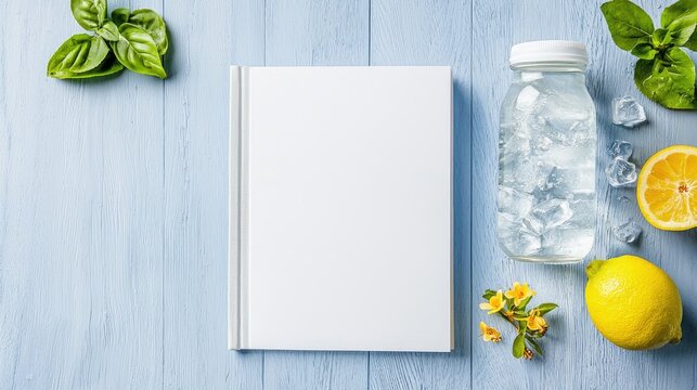Refreshing summer drink recipe book mockup
