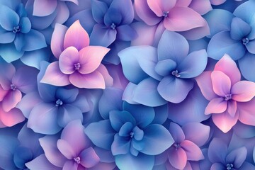 Pastel blue and pink flowers, close-up, floral background, wallpaper
