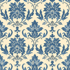 Damask Vintage Retro Victorian Seamless Pattern, vector illustration 23