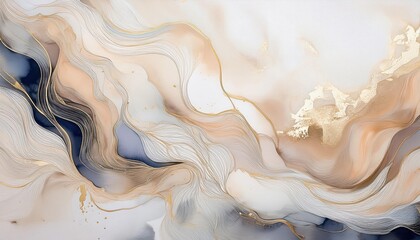 Soothing Abstract Watercolor Neutral Tones and Fluid Textures, Embracing a Calm and Serene Mood Perfect for Modern Interiors or Artistic Design Projects