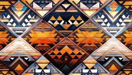 Vibrant Abstract Watercolor Geometric Seamless Pattern, Showcasing a Symphony of Colors and Shapes, Perfect for Modern Artwork or Design Projects