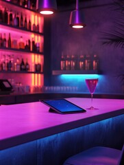 modern tablet, bar in a night club