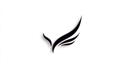 Obraz premium Elegant black wing design on minimal white background for modern art concepts