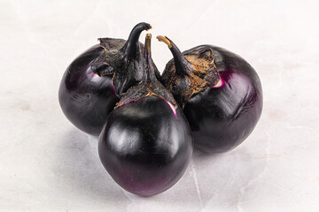 Raw violet and black eggplant