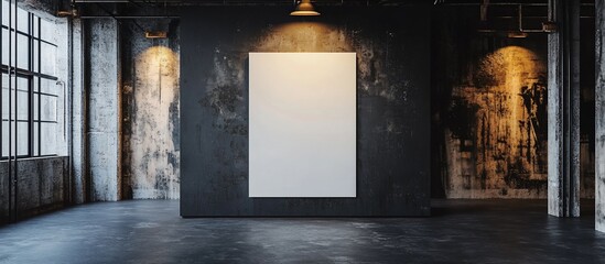 Blank Canvas in Industrial Loft: Mockup for Art or Design
