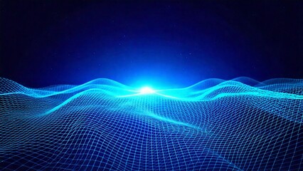 Obraz premium サイバー感のあるウェーブ デジタル波 近未来のイメージ 背景素材 テクスチャ AI生成素材 