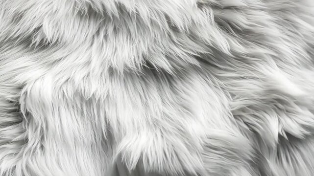 Textured white fur with soft, fluffy strands ideal for warm decor and fashion accessories