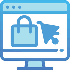 Mobile Shopping Icon Vector: Online E-commerce Illustration