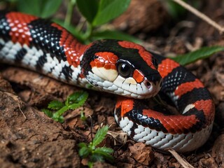 Colorful Coiled Snake in Natural Habitat Captured in Striking Photograph