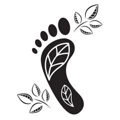 Simple Minimalist Carbon Footprint Vector for Eco-Friendly Sustainability and Green Practices