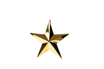 Obraz premium Golden Star on White Background Perfect for Design and Decoration 