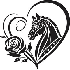 Elegent Horse Heart Vector Design 