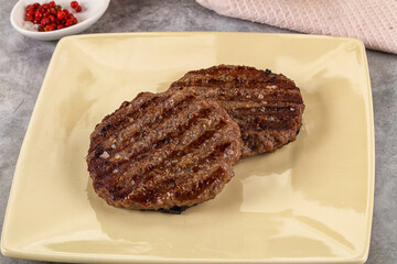 Grilled beef burger cutlet minced meat