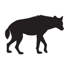 Hyena black vector silhouette vector illustration with white background