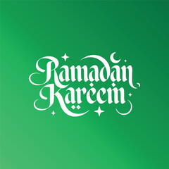 Ramadan Kareem Calligraphy on green background
