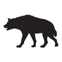 Hyena black vector silhouette vector illustration with white background