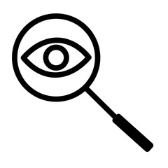 Illustration showing a black eye (see) icon on a white background