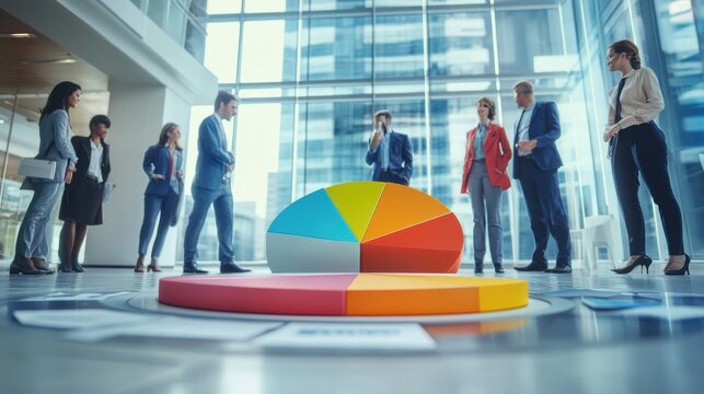 A striking pie chart showcasing employee demographics at a diverse, international corporation.