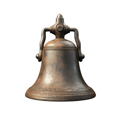 Fototapeta premium Large, old-fashioned bell sits on a white background