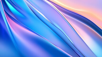 Fototapeta premium Abstract flowing fabric in shades of blue and pink, creating a serene atmosphere with smooth curves