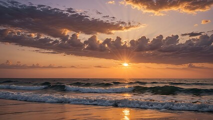 幻想的な海の夕焼け｜Dreamlike Ocean Sunset