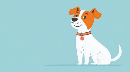 Obraz premium Cute cartoon dog with playful expression and collar