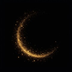 Obraz premium Golden Sparkle Swirl on Black Background