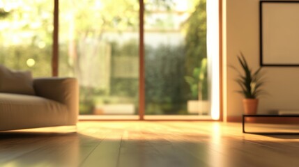 background and interior concept - blurred living room with furniture at home