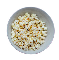A lot of popcorn in a ceramic bowl