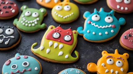 Obraz premium Creating joyful cookie creatures home kitchen decorated treats cozy environment playful viewpoint friendly designs