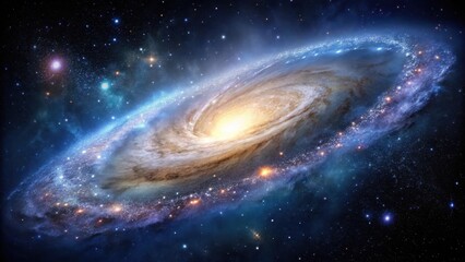 Deep space galaxy with sparkling stars on a black canvas, nebula, dark matter,  nebula, dark matter